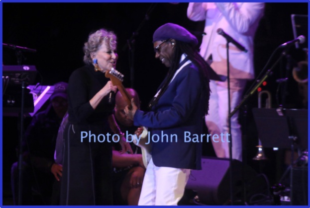 BETTE MIDLER,NILE RODGERS at Nile Rodger's Freak out Let's Dance Experience concert at Forest Hills Stadium 10-9-2016 John Barrett/Globe Photos 2016