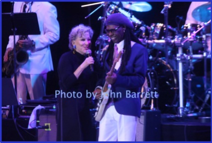 BETTE MIDLER,NILE RODGERS at Nile Rodger's Freak out Let's Dance Experience concert at Forest Hills Stadium 10-9-2016 John Barrett/Globe Photos 2016